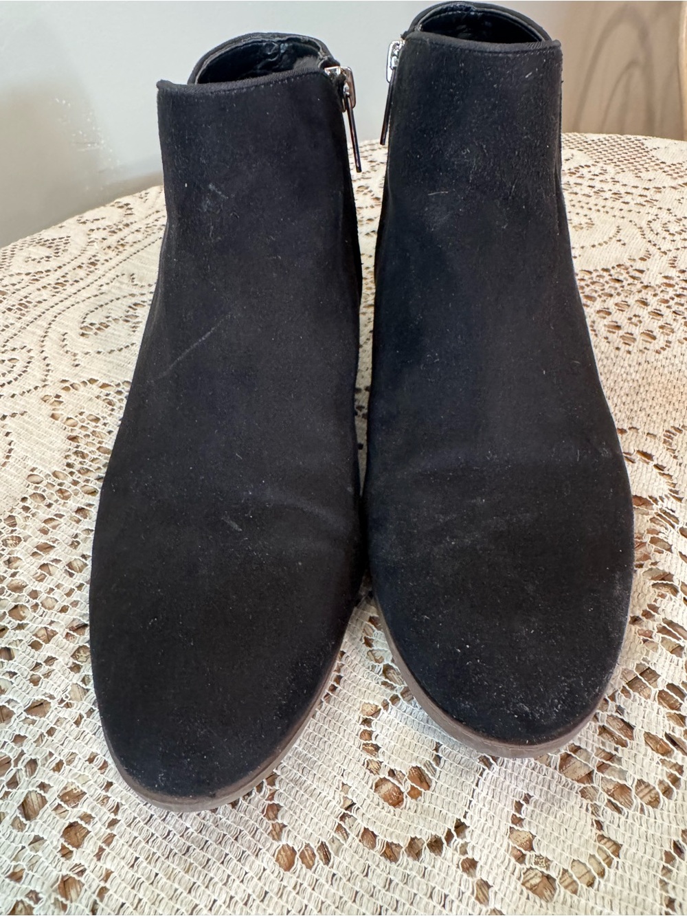 Circus by Sam Edelman Black Suede Ankle Booties with Side Zip